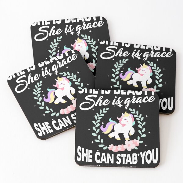 Item preview, Unicorn - She Is Beauty She Is Grace She Can Stab You In The Face designed and sold by UnknownArtistt.