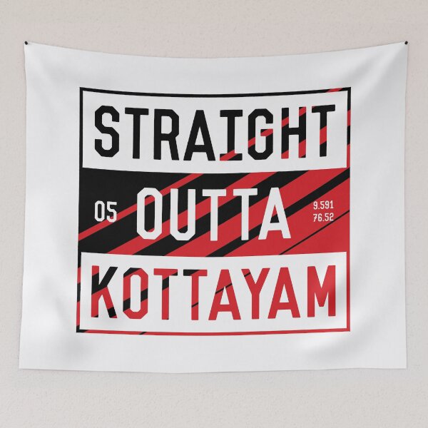 Item preview, Straight Outta Kottayam | Black and red | Funny Malayalam Phrases designed and sold by DrawingBoard.