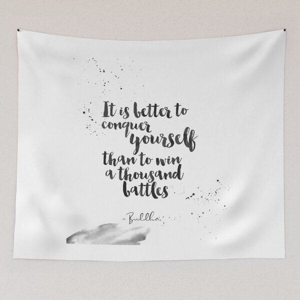 Item preview, It Is Better To Conquer Yourself Than To Win A Thousand Battles - Quotes From Buddha About Peace designed and sold by Buddhaport.
