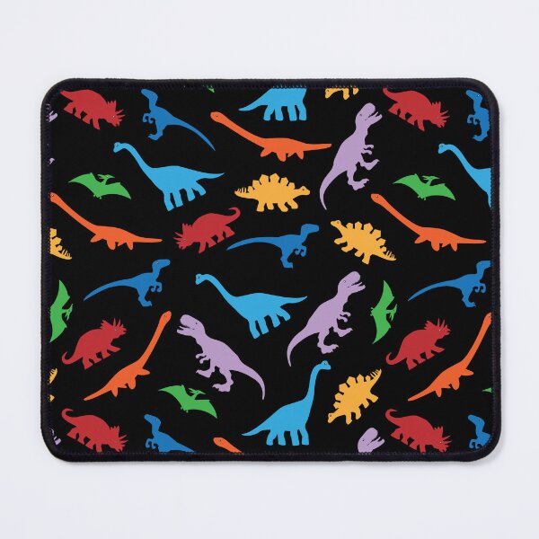 Item preview, 7 Dinosaur Species Colorful Silhouette Transparent Background Pattern designed and sold by Happy Puppy Print On Demand.