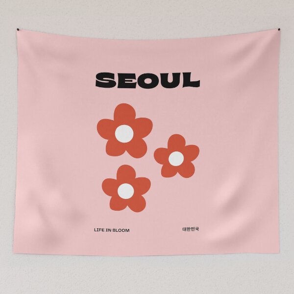 Item preview, Seoul Flower Market, Cherry Blossom Seoul South Korea Spring Summer Cafe Aesthetic, Shirt Sticker Poster, Korean 서울꽃, 서울, 꽃 designed and sold by Common Truth.