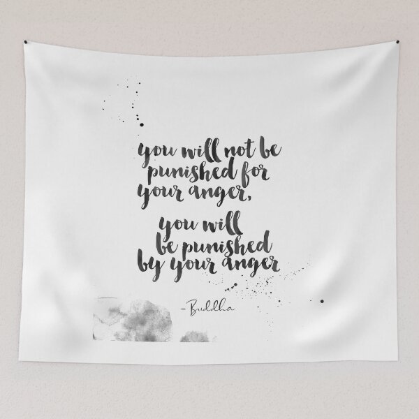 Item preview, You Will Not Be Punished For Your Anger, You Will Be Punished By Your Anger - Quotes From Buddha on life designed and sold by Buddhaport.