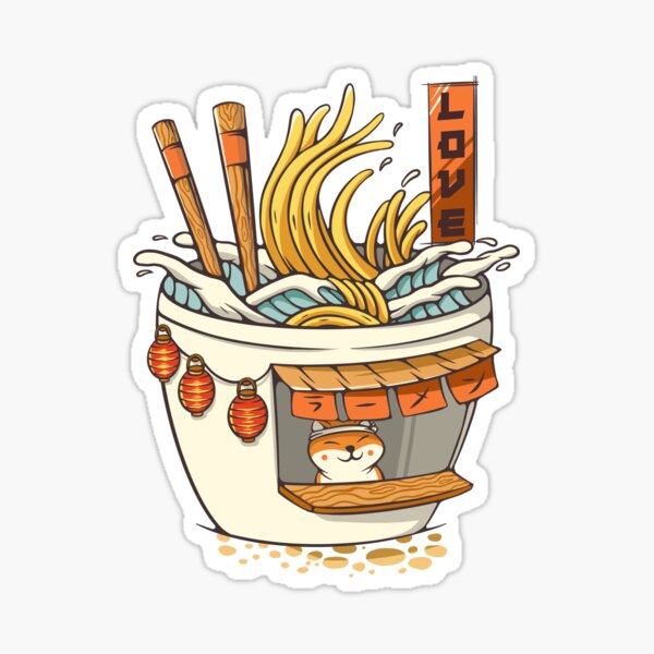 Vista previa del artículo con la obra «Tienda de ramen», diseñado y vendido por footmarkstudio.