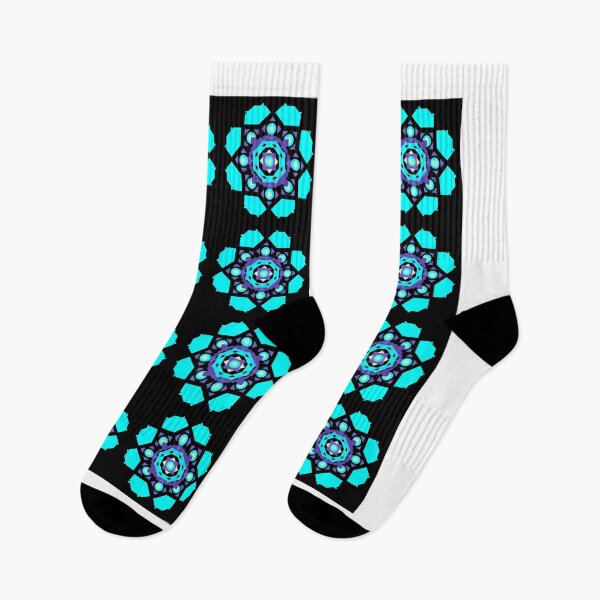 Item preview, NEON BLUE Mandala in Fabric Seamless Pattern designed and sold by MyMemoriesArts.