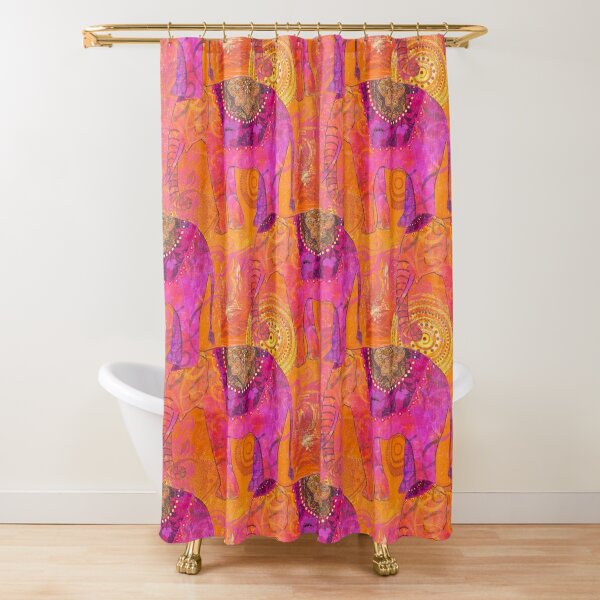 Discover Happy Elephant II | Shower Curtain