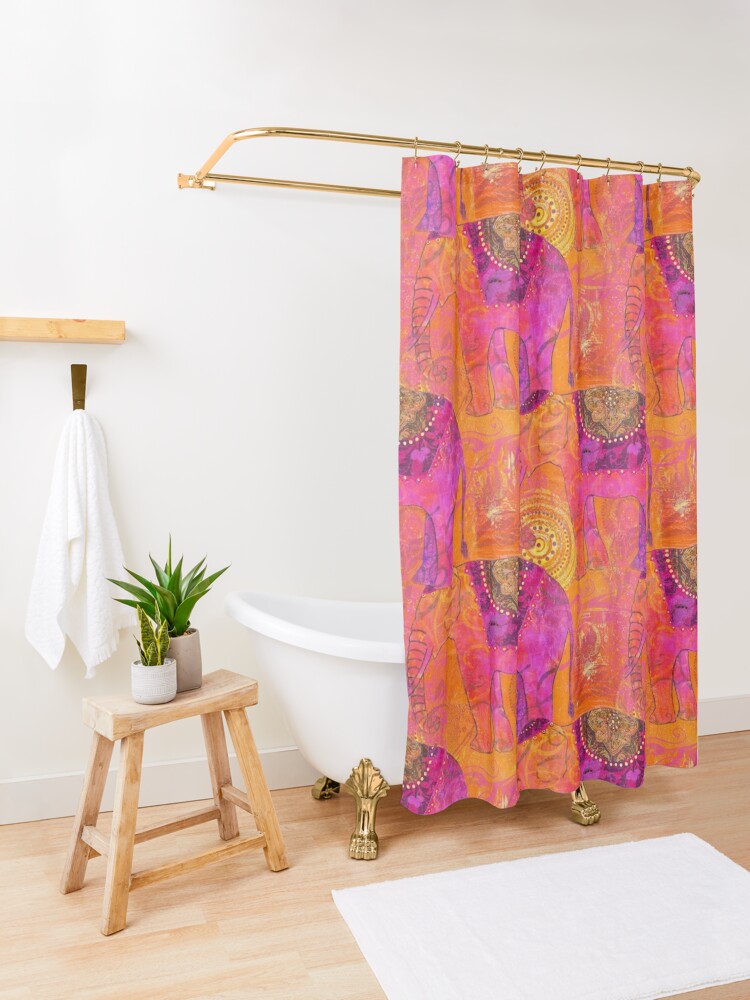 Disover Happy Elephant II | Shower Curtain