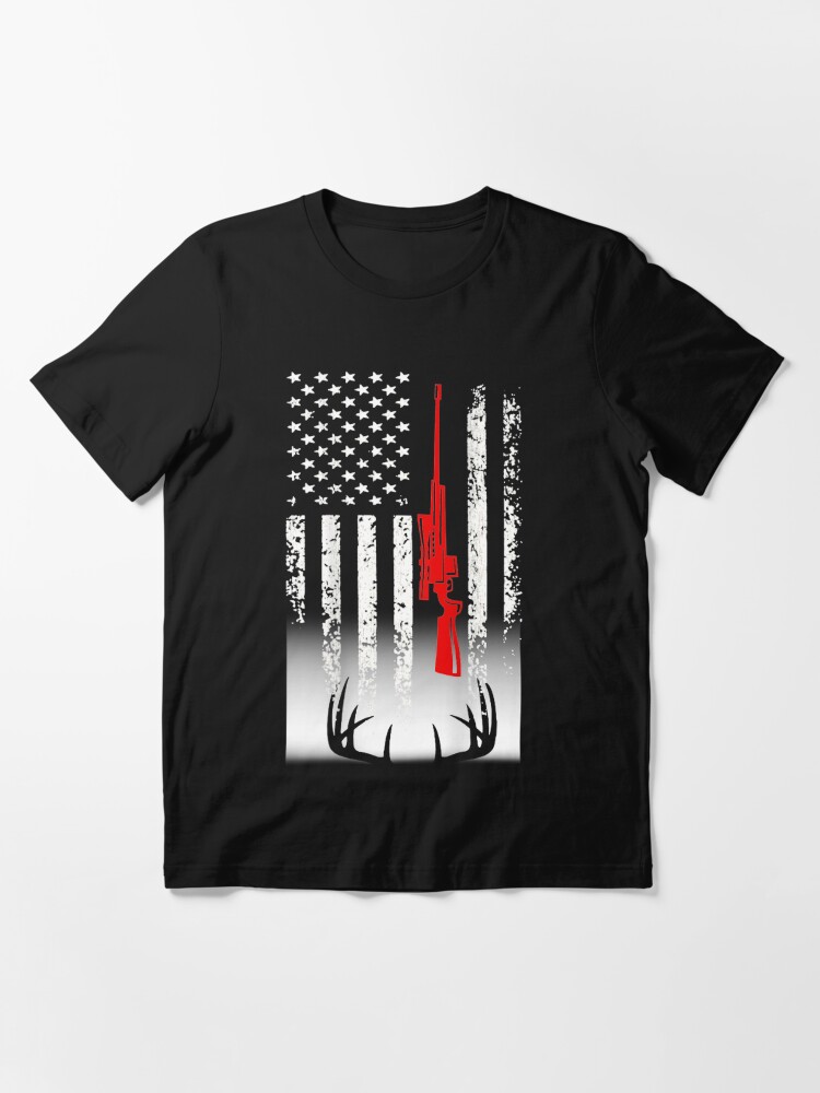 American Flag Fishing and Hunting Gifts Patriotic USA Hunter T-Shirt