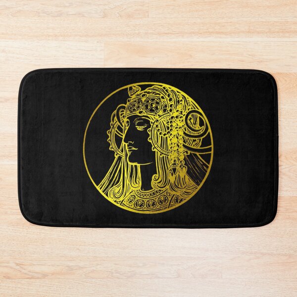 Item preview, Mujer de silueta dorada remezclada Art Nouveau por Alphonse Maria Mucha, alfons mucha, mucho alphonse art, designed and sold by Tamas Das.