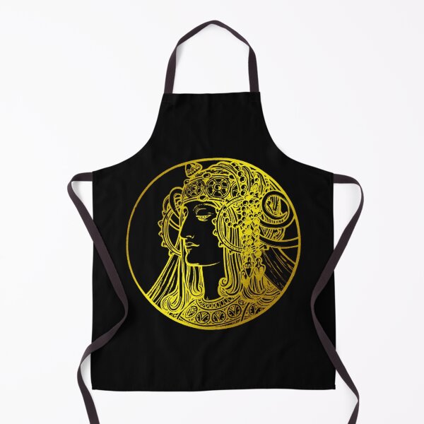 Item preview, Mujer de silueta dorada remezclada Art Nouveau por Alphonse Maria Mucha, alfons mucha, mucho alphonse art, designed and sold by Tamas Das.