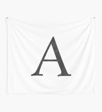 Letter A Initial Monogram Black and White Wall Tapestry
