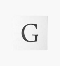 Letter G Initial Monogram Black and White Art Board