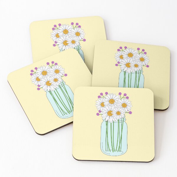 Item preview, Daisies In Mason Jar │ Flowers in a mason jar │ Flower bouquet in mason jar │ Mason Jar Daisies designed and sold by Smartmerch99.