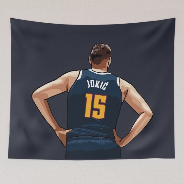 Item preview, Nikola Jokic Vector Back Dark Blue Qiangy designed and sold by EerieHarakiri.