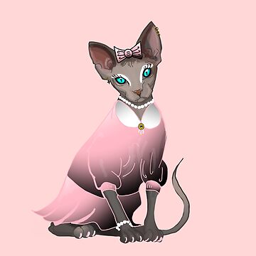 Sphynx Cat Clothes Girl  Black Bow Dress for Sphynx Hairless Cat