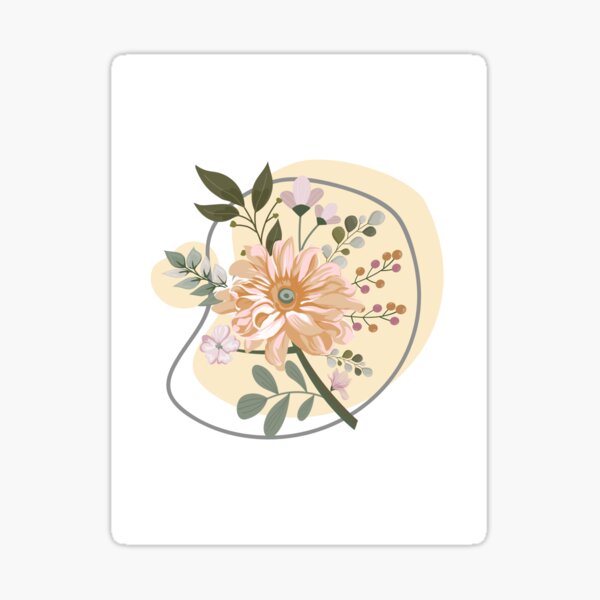 Minimales Blumenmuster Sticker