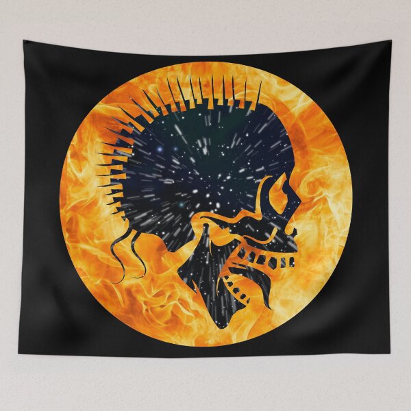Artikelvorschau, Punk Space Skull - Fire Ring Patterns for T-shirts, stickers and other accessories entworfen und verkauft von Celestial Reach.