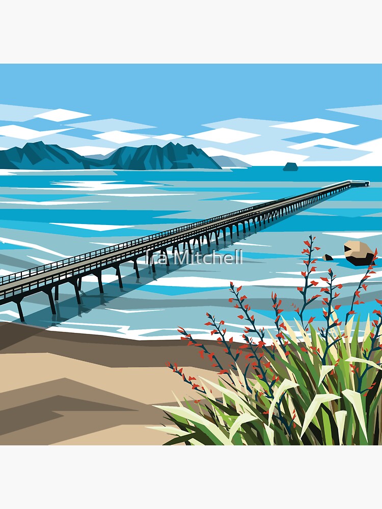 "Tolaga Bay Wharf, Gisborne" Sticker for Sale by irajane Redbubble