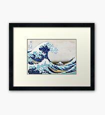 Die große Welle von Kanagawa Gerahmtes Wandbild