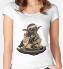 Inner Peace Sloth Yoda Women's Fitted Scoop T-Shirt