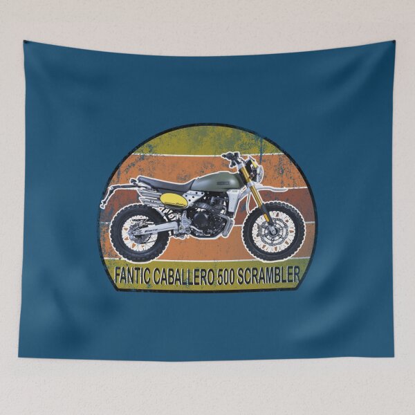 Item preview, Fantic Caballero 500 Scrambler illustration   designed and sold by LegendVintages.