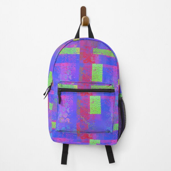 Item preview, Abstract Grid in Pink and Green on Blue designed and sold by KeksWorkroom.
