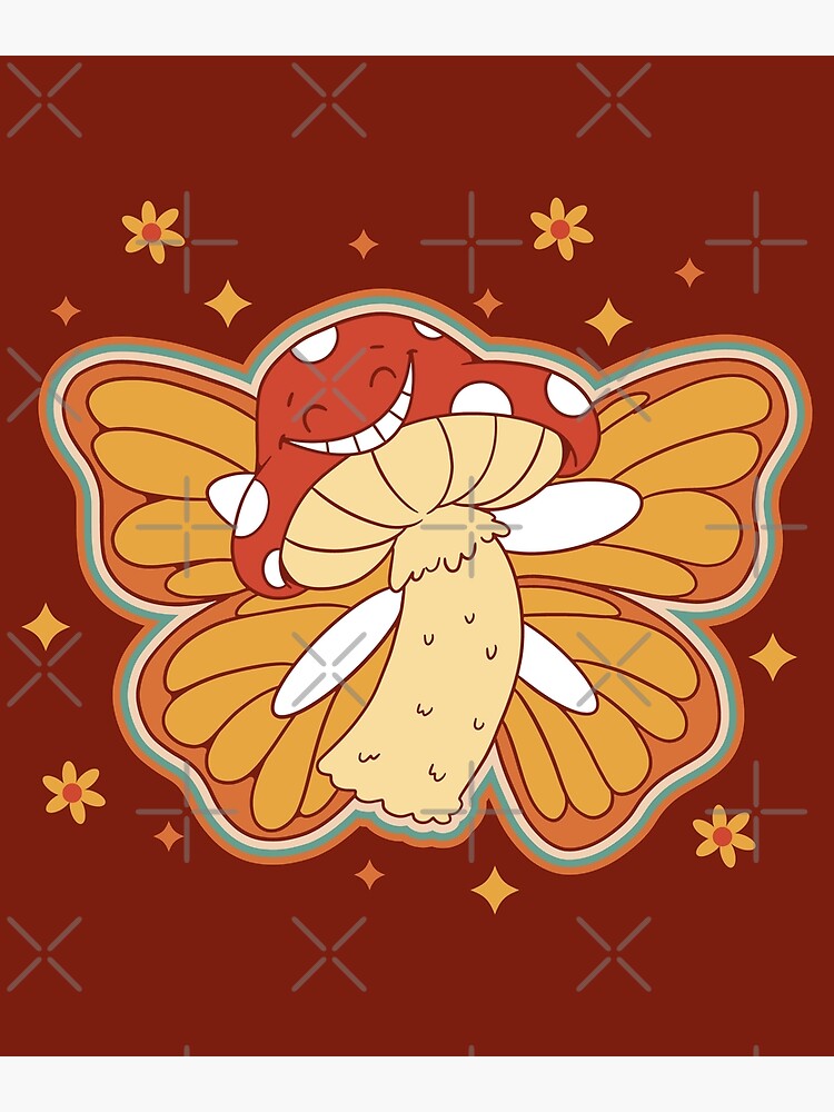 70s Butterfly Mushroom Poster For Sale By Ibruster Redbubble 4428