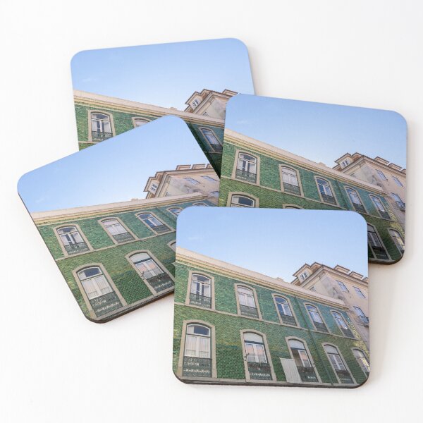 Item preview, Lisbon Architecture - Azulejo Tiles in Iridescent Green designed and sold by Georgia Mizuleva.