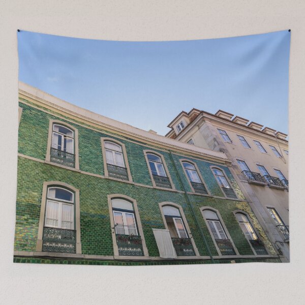Item preview, Lisbon Architecture - Azulejo Tiles in Iridescent Green designed and sold by Georgia Mizuleva.