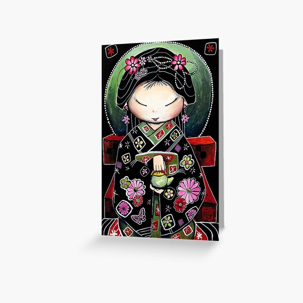 Little Green Teapot Greeting Card