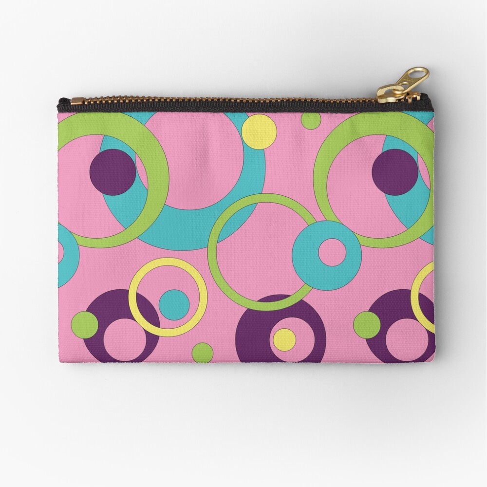 Funky Pink Circles Zipper Pouch
