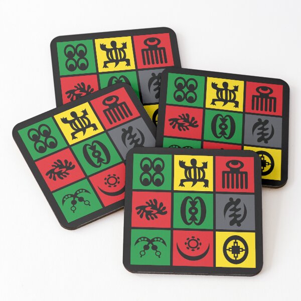 Item preview, Adinkra Africa Symbols Art Rasta Flag designed and sold by designandclouds.