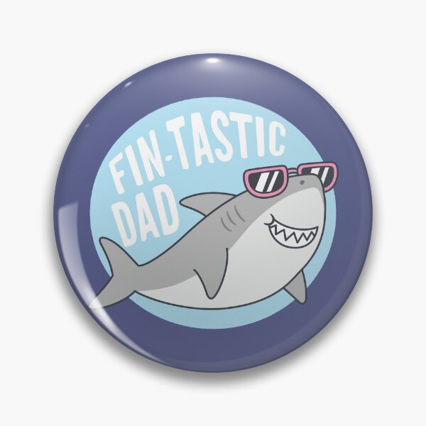 Artikelvorschau, Lustiger Hai mit Shades Fin-tastic Dad Pun entworfen und verkauft von rustydoodle.
