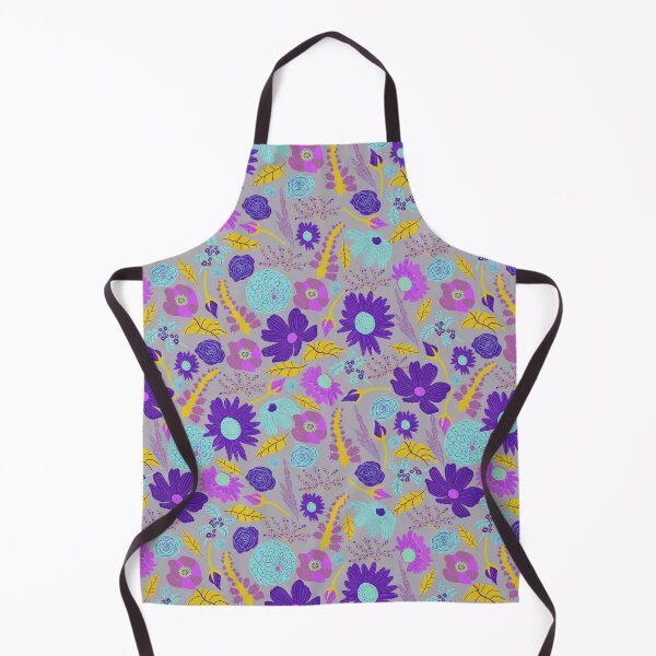Item preview, Boho Floral Wildness Purple Yellow Grey designed and sold by Lozzie Eliza Designs.