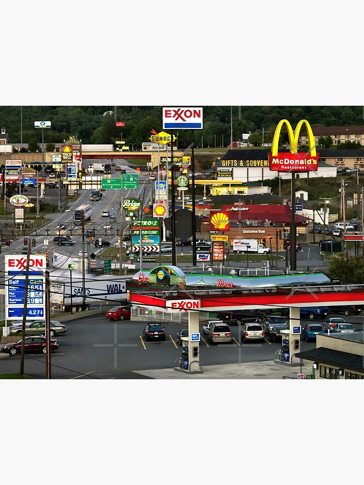 "Breezewood Bypass Pennsylvania Upscaled" Sticker for Sale by