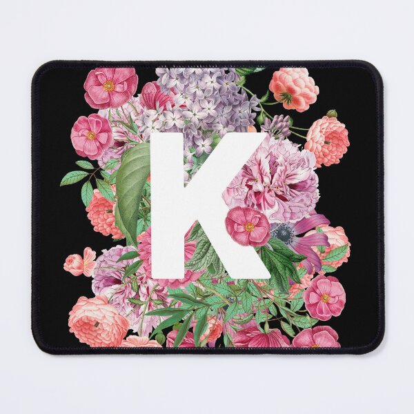 Item preview, Romantic Letter K with Vintage Flowers designed and sold by Trish Dish.