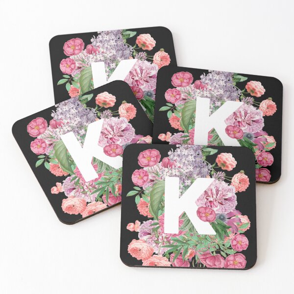 Item preview, Romantic Letter K with Vintage Flowers designed and sold by Trish Dish.