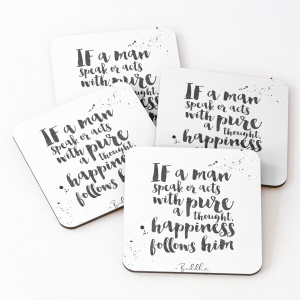 Item preview, If A Man Speak Or Acts With A Pure Thought, Happiness Follows Him - Quotes From Buddha on life designed and sold by Buddhaport.