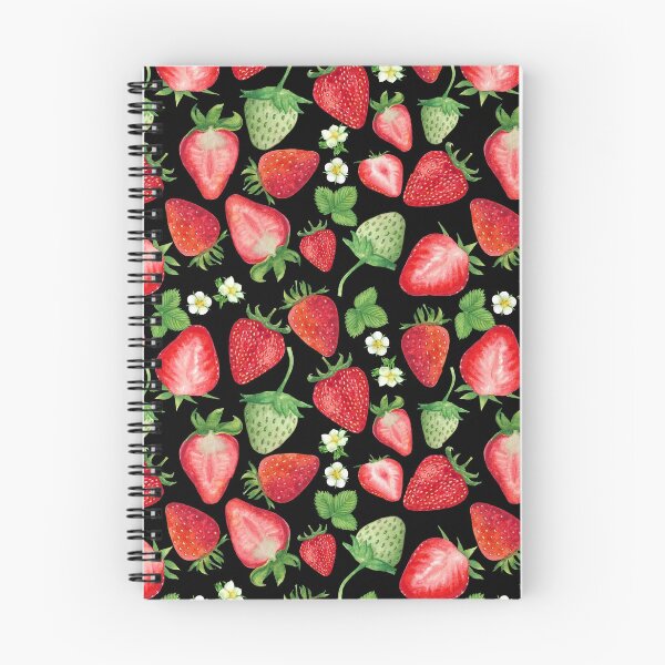 Aperçu de l'œuvre Modèle d'illustration de fraises rouges et roses à l'aquarelle créée et vendue par DarlaDesigns.