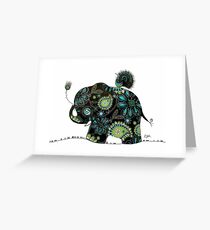 The Elephant and the Peacock Greeting Card