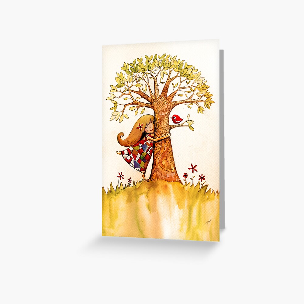 tree hugs Greeting Card