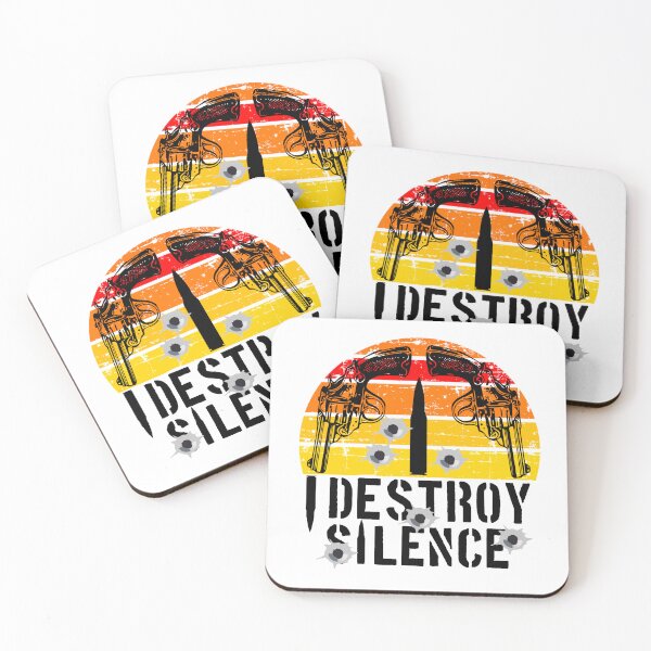 Item preview, I destroy silence guns sunset retro funny retro guns lover shirt   designed and sold by cizito.