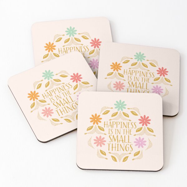 Item preview, Happiness is in the small things illustrated quote designed and sold by EliveraDesigns.