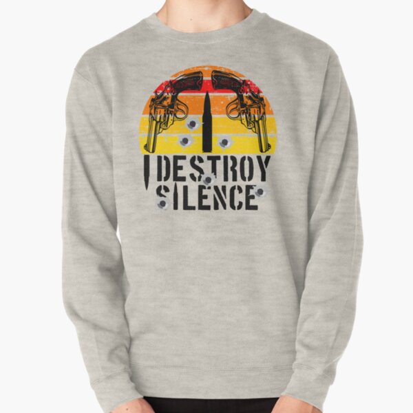 Item preview, I destroy silence guns sunset retro funny retro guns lover shirt   designed and sold by cizito.