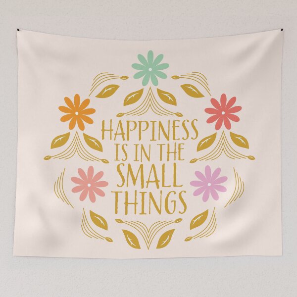 Item preview, Happiness is in the small things illustrated quote designed and sold by EliveraDesigns.