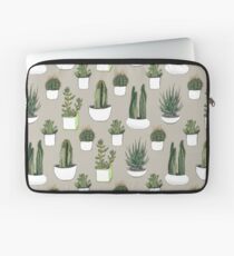Watercolour Cacti & Succulents - Beige Laptop Sleeve