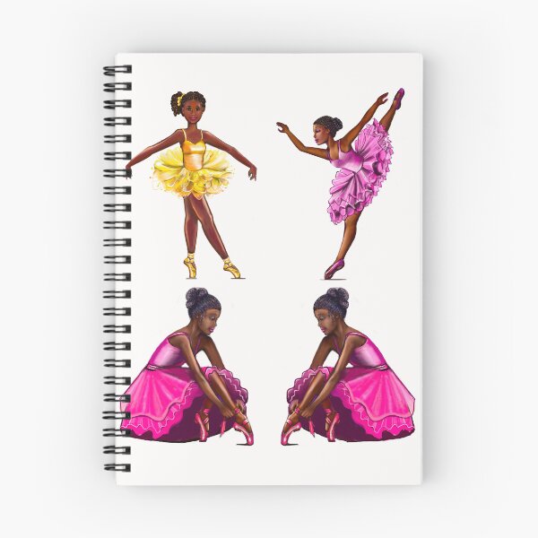 Aperçu de l'œuvre Ballerines noires avec des rangées de maïs dansant le ballet ! belle fille noire aux cheveux afro et à la peau marron foncé portant un tutu rose.Hair love ! créée et vendue par Artonmytee.