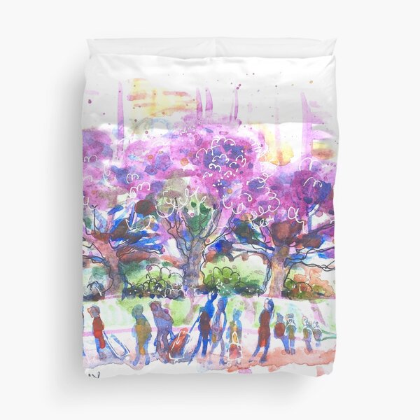 Jacaranda at Circular Quay Duvet Cover