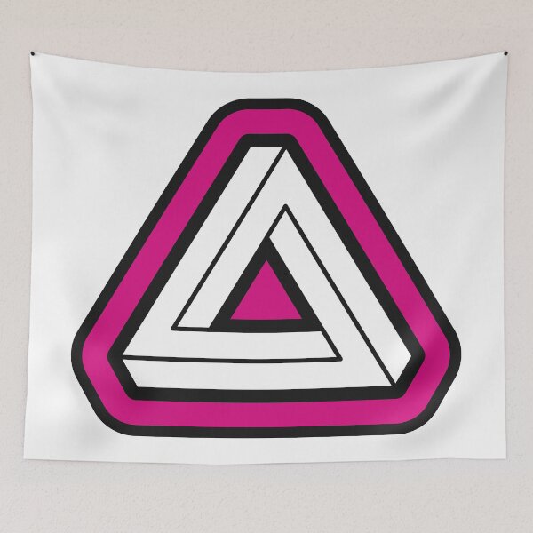 Item preview, Pink Impossible Triangle Optical Illusion designed and sold by iscaStudioArt.