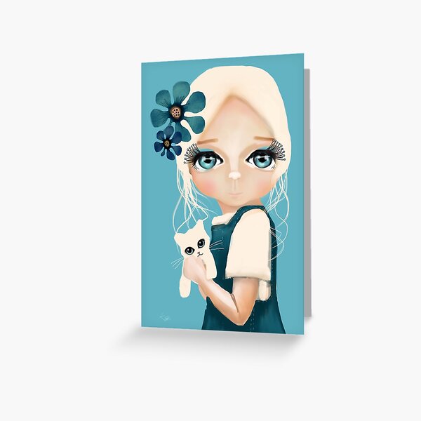 Snow Kitten Greeting Card