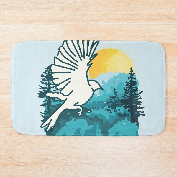 Item preview, Bird Flying Over the Summer Forest Sunrise designed and sold by BakaOutfit.